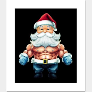 Fitness Santa Christmas Posters and Art